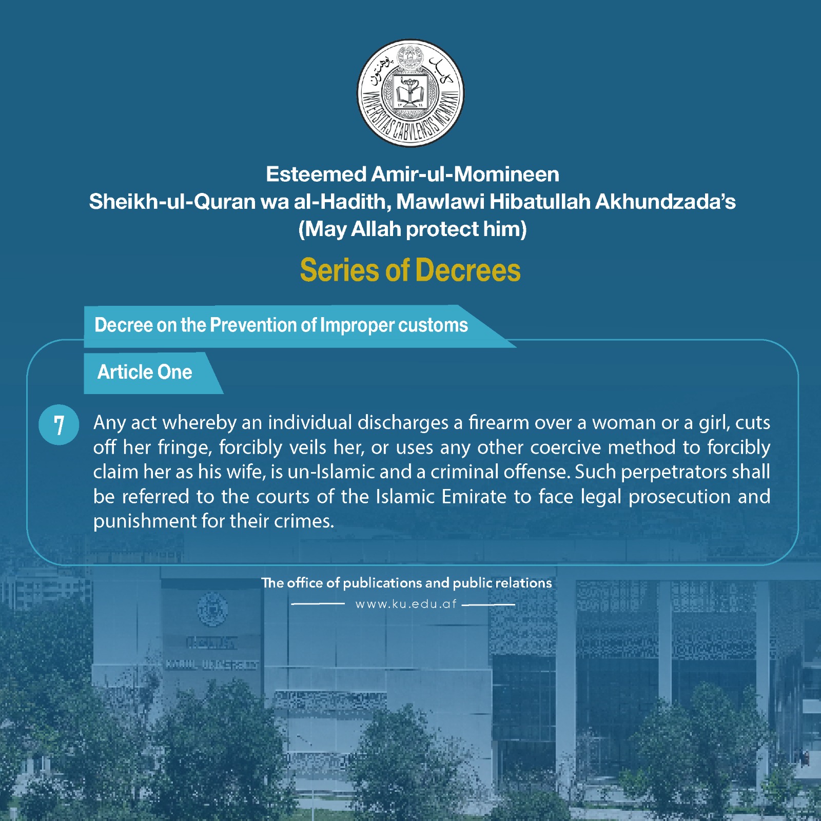 Decree on Prevention of Improper Customs: Article 1, Paragraph 7
