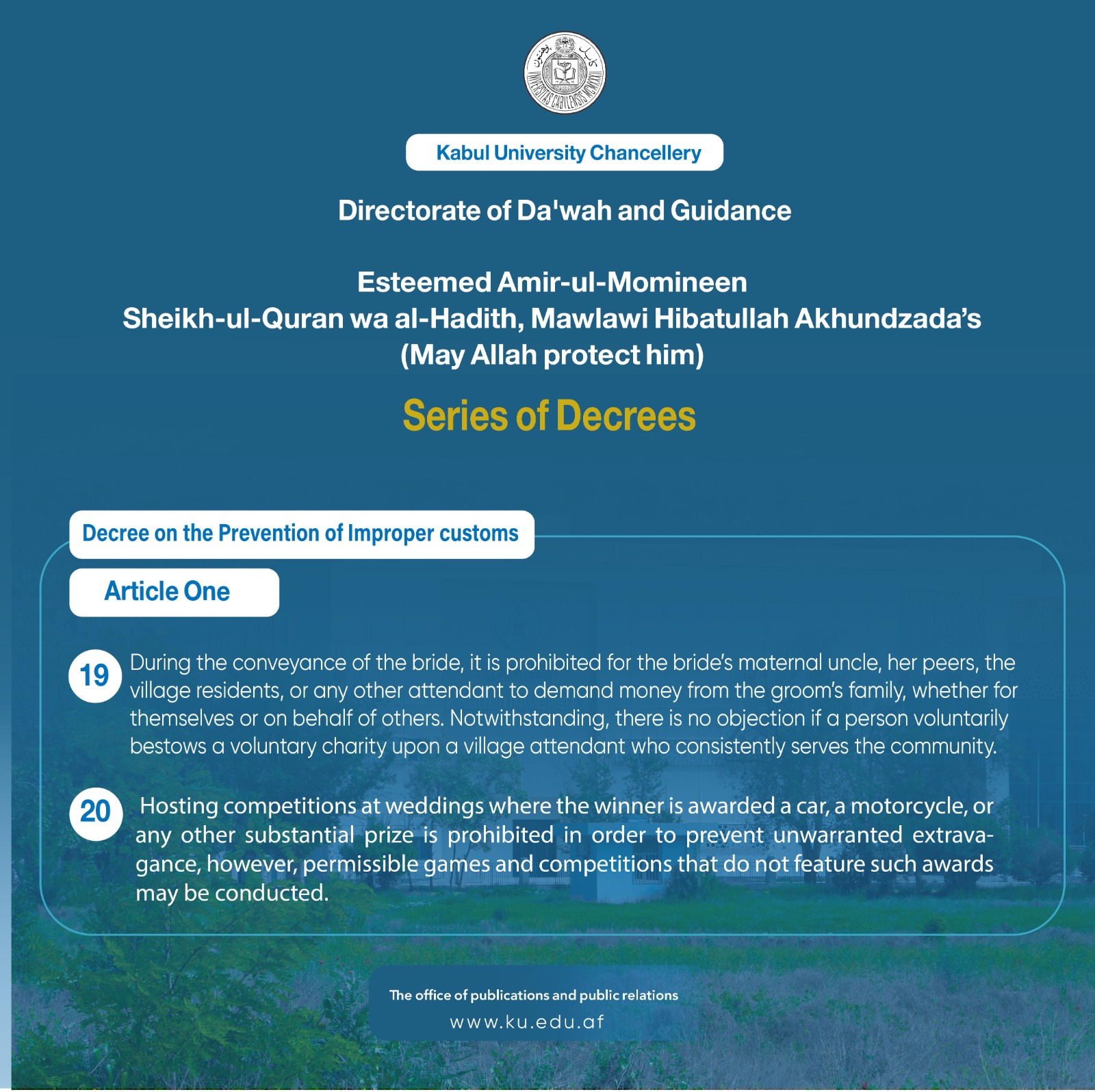 Decree on the Prevention of Improper Customs: Article 1, Paragraph 19 & paragraph 20